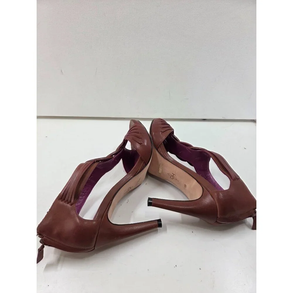 Cole Haan Vivian Brown/Pink Strappy Stiletto Heel Zipper Sandals - Size 8 B